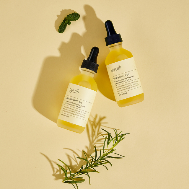 Private Label 100 % natürliches Rosmarin-Rizinusöl, nährendes Kopfhautelixier, Haarpflege, Haarausfallbehandlung, Haarwachstumsserum