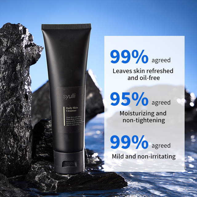 Private Label Natural Organic Daily Cream Cleanser, Tiefenreinigung, Ölkontrolle, sanftes Aminosäure-Gesichtswaschmittel für Männer