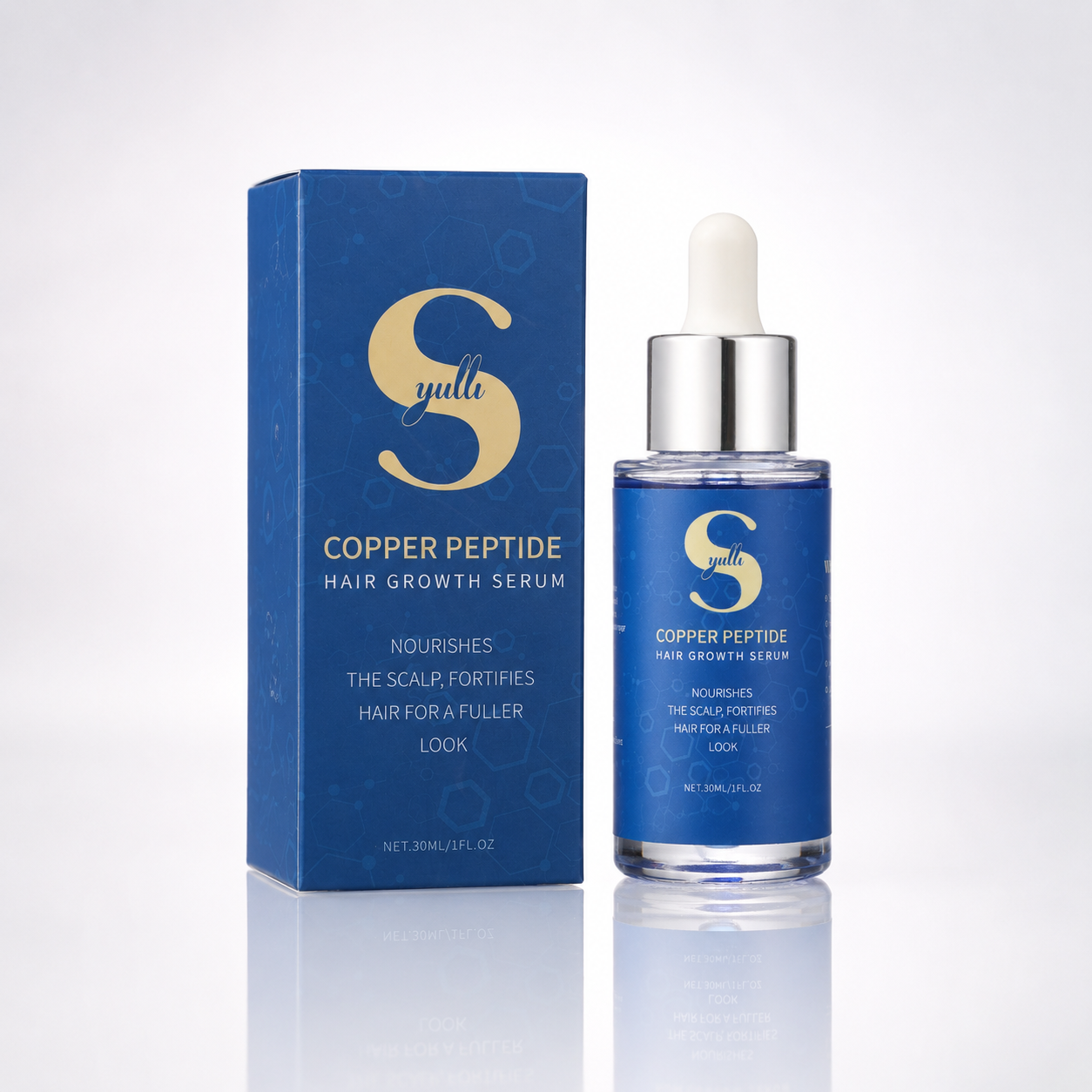 Syulli 1 % Kupferpeptid-Haarwachstumsserum, Anti-Haarausfall, Pflanzensamenölmischung, 1 ml x 55