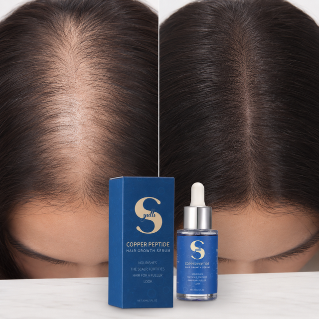 Syulli 1 % Kupferpeptid-Haarwachstumsserum, Anti-Haarausfall, Pflanzensamenölmischung, 1 ml x 55